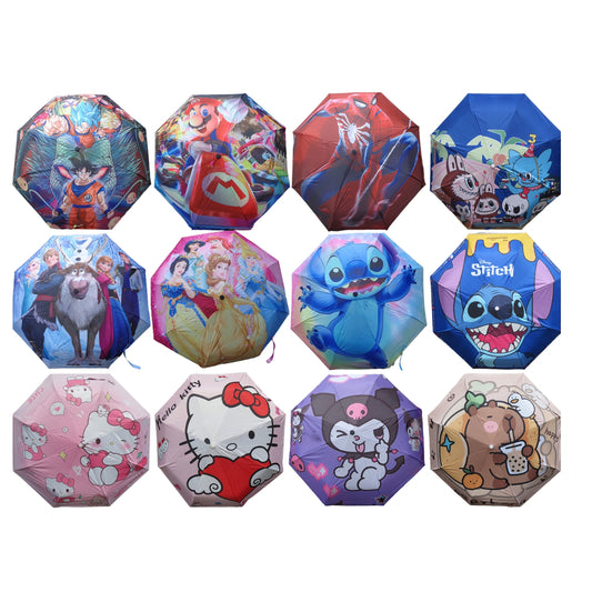 TF-5014 PARAGUAS INFANTIL DISEÑOS MANGO DE PLASTICO 55 CM CON 1 PZ O CAJA CON 60 PZS