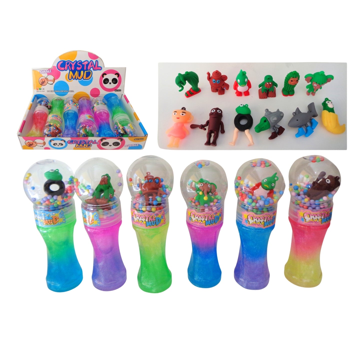 TG-142-102 SLIME CON PERLAS Y ANIMALITO 6 x 19 CM PAQ  CON 6 PZS  O CAJA CON 12 PQTS