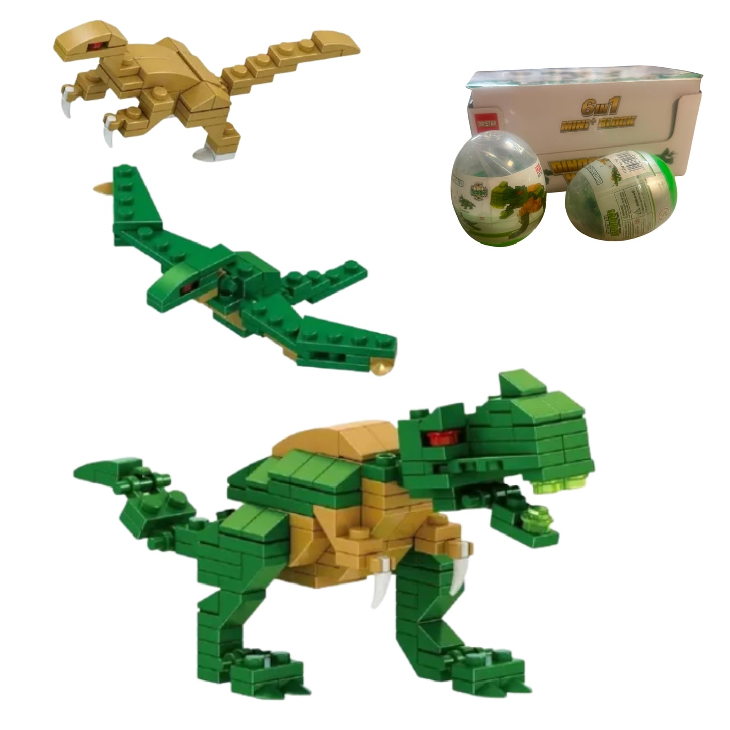 N-GPMX-836  707 BLOCKS PARA ARMAR HUEVO DINOSAURIOS EXH CON 1 PZ O CAJA CON 360 PZS