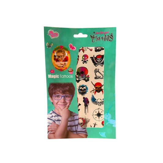 N-GPMX-843  8800-7/8 TATTOOS CALCOMONIAS 4 MOD NIÑO BLISTER CON 1 PZ O CAJA CON 480 PZS