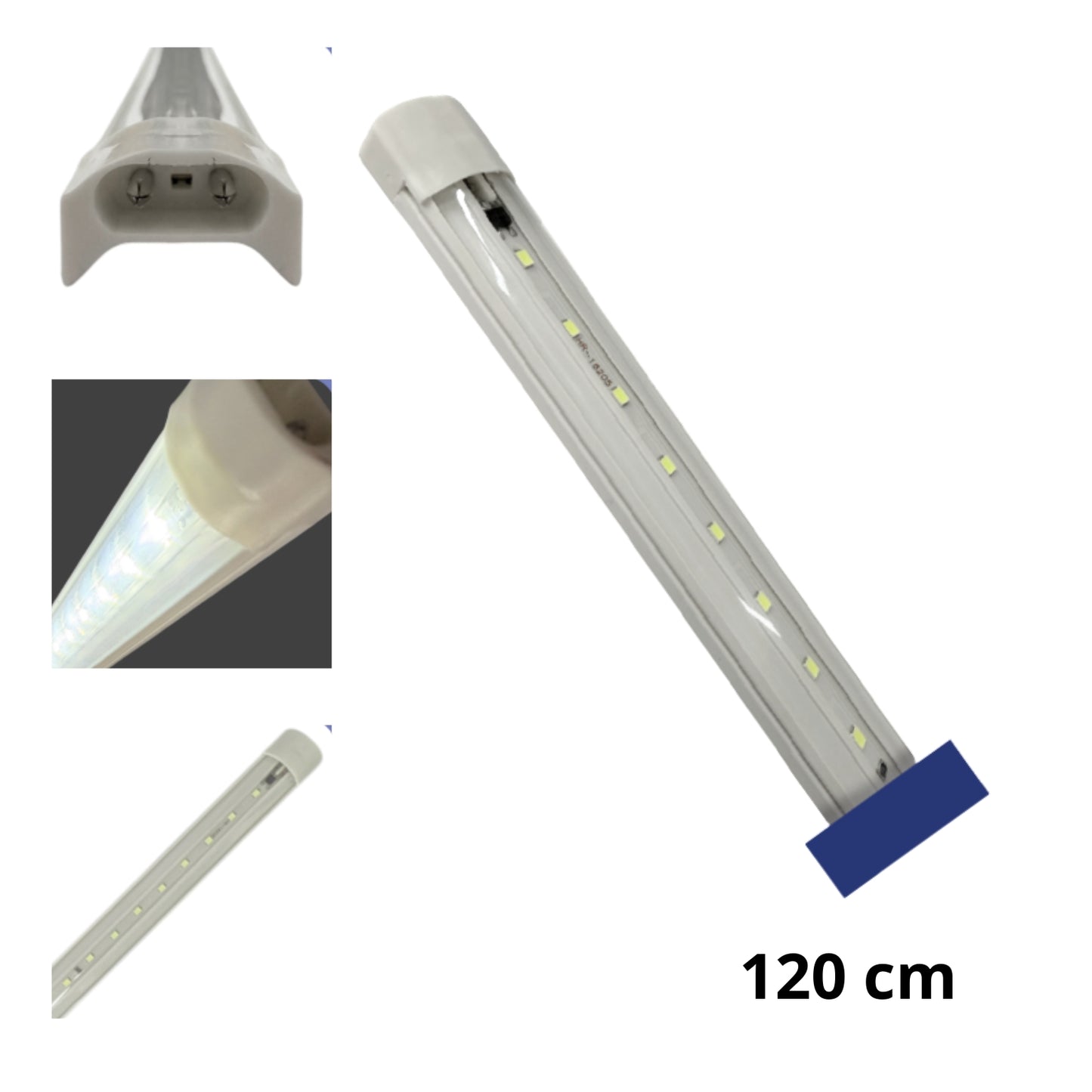 40930 REGLETA LED 20W PLASTICO MEDIO LUNA  1.2M 8000K CON 1 PZ O CAJA CON 100 PZS