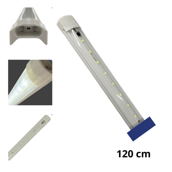 40930 REGLETA LED 20W PLASTICO MEDIO LUNA  1.2M 8000K CON 1 PZ O CAJA CON 100 PZS