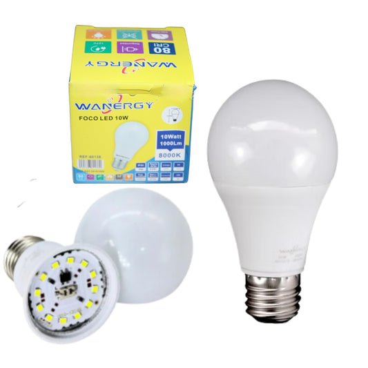 60138 FOCO AHORRADOR LED 8000K 10W/127V CON 1 PZ O CAJA CON 200 PZS