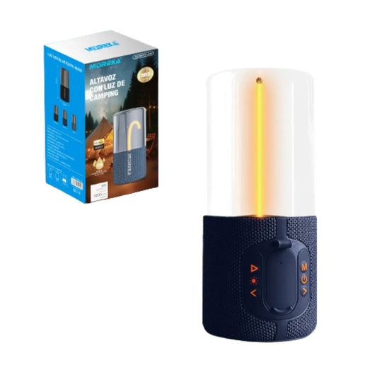 MOREKA-440 ALTAVOZ CON LUZ DE CAMPING 5 W, TIPO DE CARGA C 85x85x190 MM CON 1 PZ O CAJA CON 40 PZS