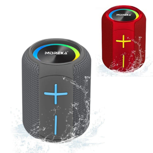 MOREKA-350 BOCINA DE VOZ CILINDRICO BLUETOOTH CON RANURAS PARA SD Y USB VARIEDAD DE COLORES CON 1PZ O CAJA CON 60 PZS