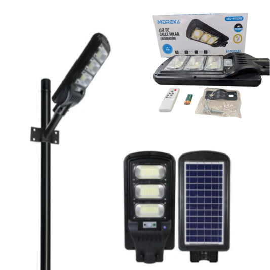 MS-E150W LUMINARIA SUBURBANA ALUMBRADO PUBLICO SOLAR CON SENSOR MOVIEMIENTO CON 1 PZ O CAJA CON 10 PZS