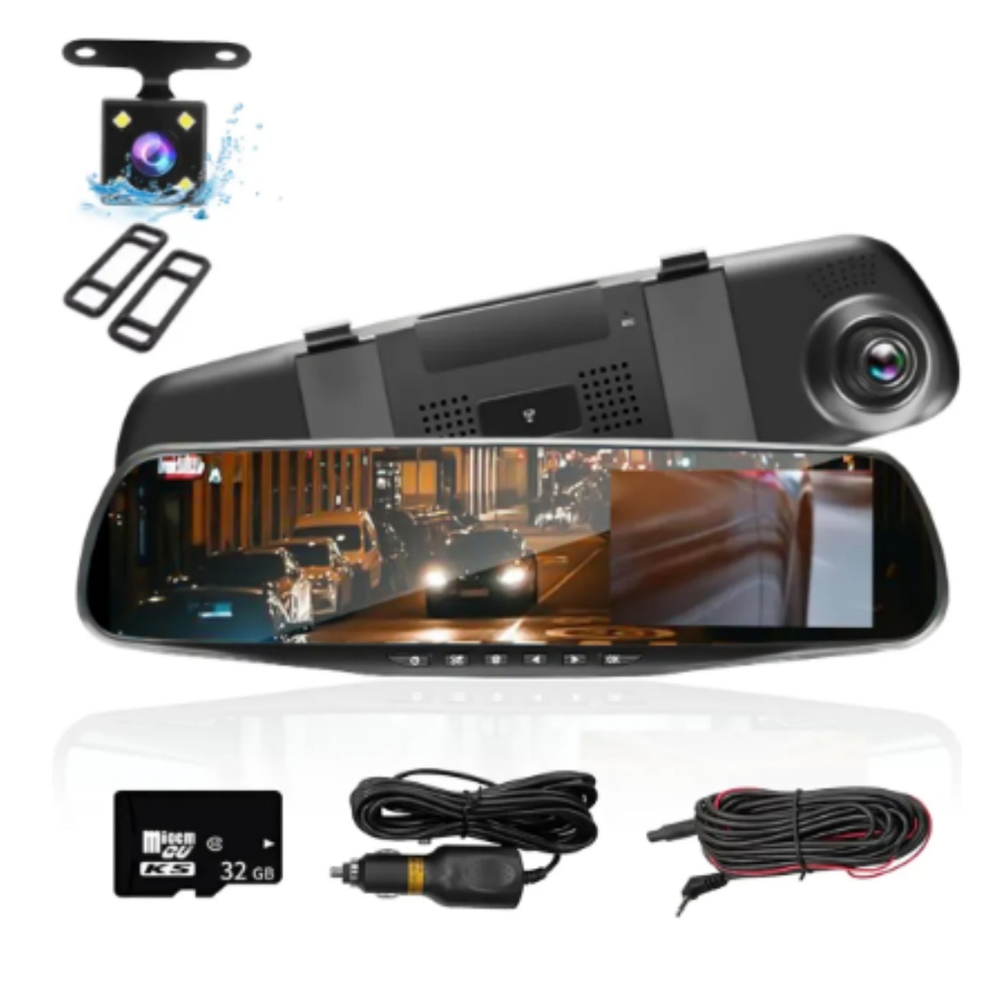 JLY-40LCD RETROVISOR UNIVERSAL 1080 P DASHCAM CAMARA DELANTERA CON 1 PZ O CAJA CON 30 PZS