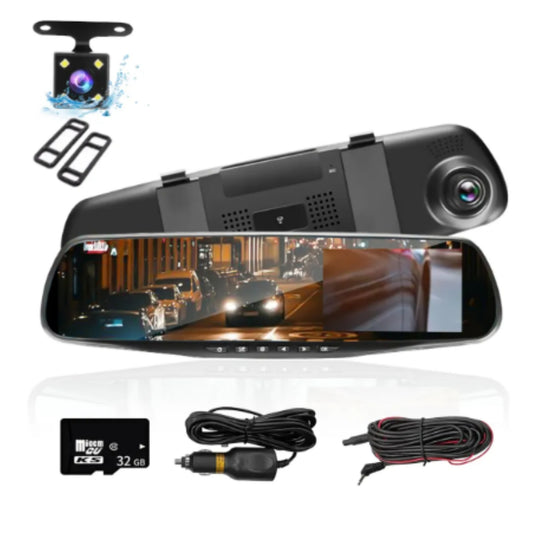 JLY-40LCD RETROVISOR UNIVERSAL 1080 P DASHCAM CAMARA DELANTERA CON 1 PZ O CAJA CON 30 PZS