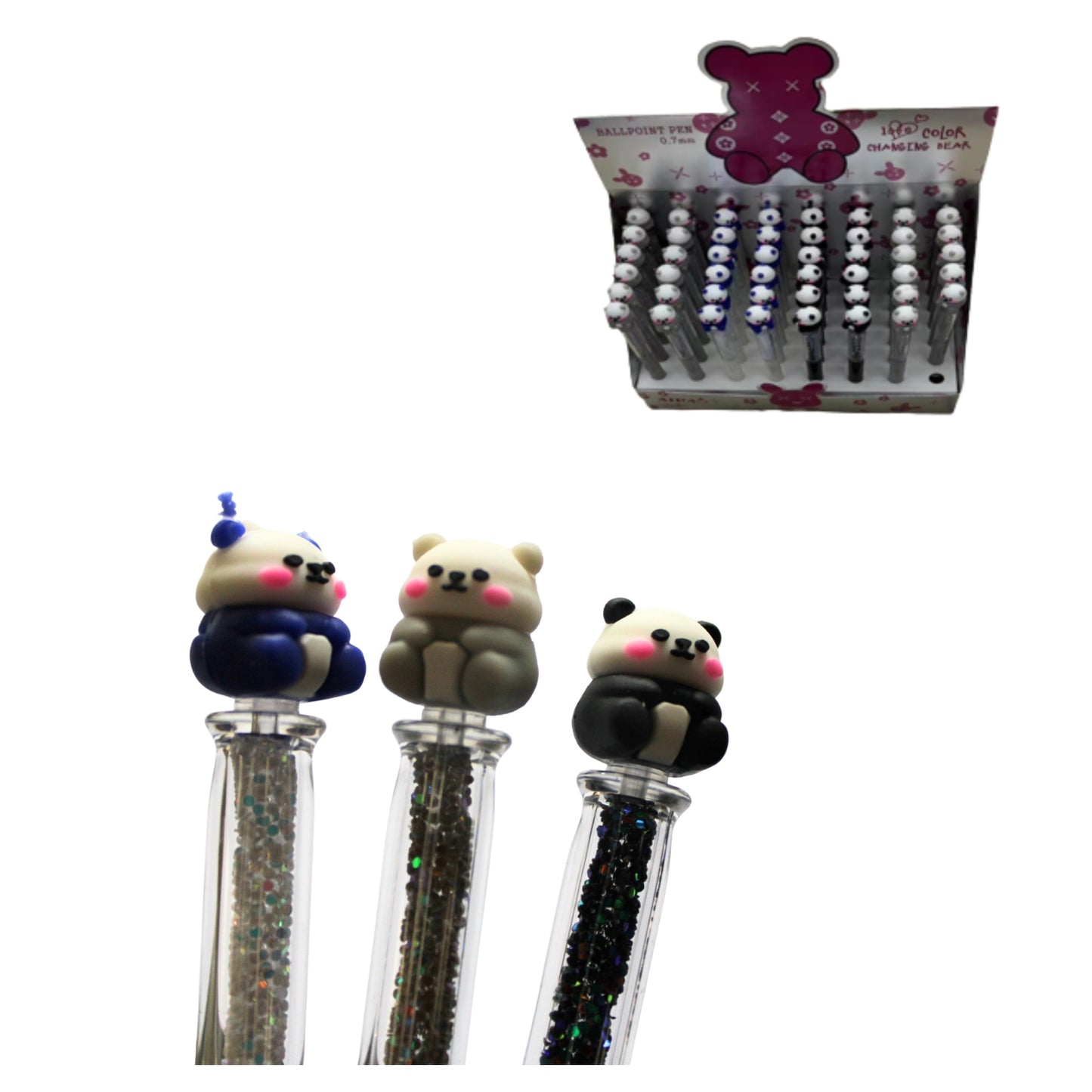 HFY-12944 BOLIGRAFO TINTA NEGRA PUNTA 0.7mm FORMA DE PANDA PQ CON 48 PZS O CAJA CON 36 PQTS