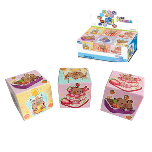 HFY-13499 CUBO RUBICK CAPIBARA 5.7x5.7 CM PAQUETE CON 6 PZS O CAJA CON 60 PQTS