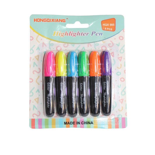 HFY-13532 BLISTER MARCATEXTOS 6 COLORES  CON 1 PZ O CAJA CON 288 PZS