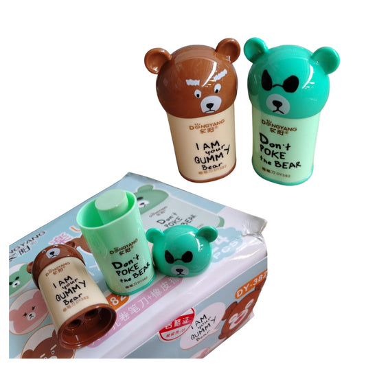 HFY-14042 SACAPUNTAS CON BORRADOR 8x4 CM PAQ CON 1 PZ O CAJA CON 1152 PZS