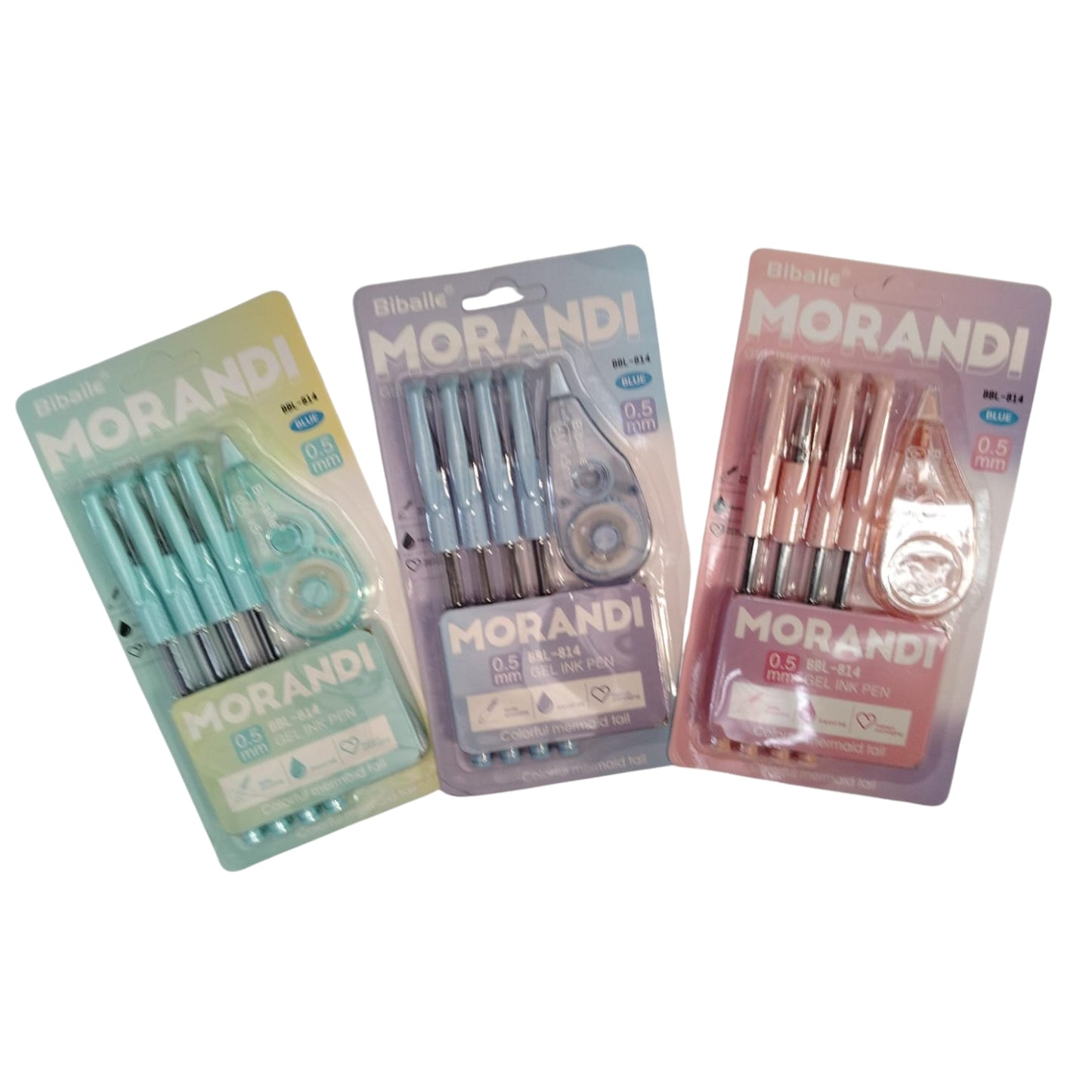 HFY-14408 SET DE 4 PLUMAS DE GEL Y CINTA CORRECTORA DE 0.5MMx6MTRS  CON 1 PZ O CAJA CON 384 PZS