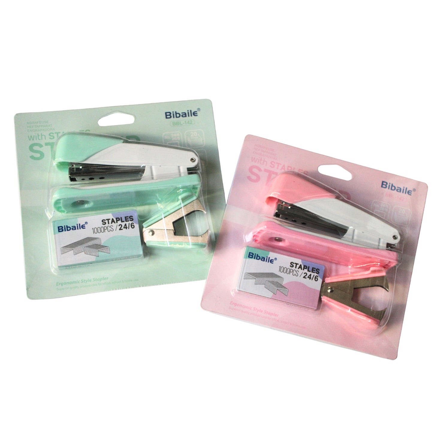 HFY-14560 SET DE ENGRAPADORA, GRAPAS Y SACAGRAPAS  CON 1 PAQ O CAJA CON 96 PQTS