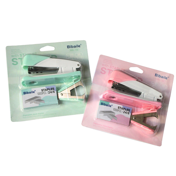 HFY-14560 SET DE ENGRAPADORA, GRAPAS Y SACAGRAPAS  CON 1 PAQ O CAJA CON 96 PQTS