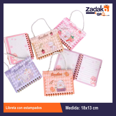 HFY-11023 LIBRETA VARIOS ESTAMPADOS CON 24 PZS CON 20 PQTS