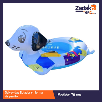 HFY-11489 SALVAVIDAS FLOTADOR EN FORMA DE PERRITO DE 70 CM CON 1 PZ O CAJA CON 120 PZS