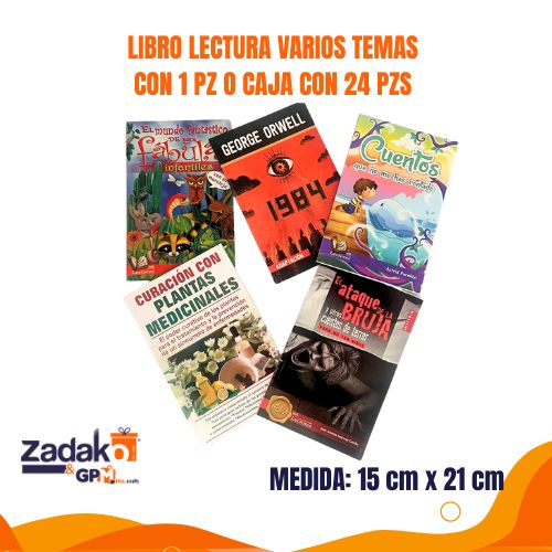 LIBRO LECTURA VARIOS TEMAS CON 1 PZ O CAJA CON 24 PZS