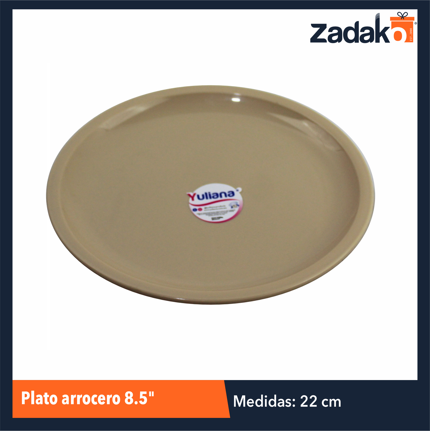 MX-092B PLATO ARROCERO 8.5", CON 1 PZ O CAJA CON 80 PZS