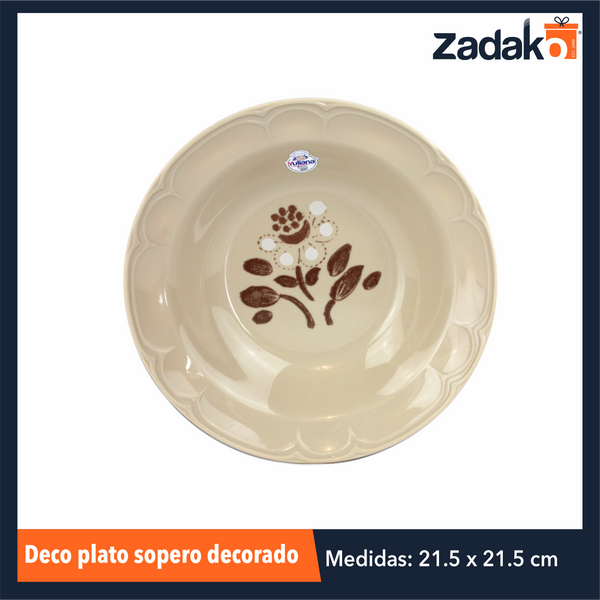 MX-239 DECO PLATO SOPERO DECORADO, CON 1 PZ O CAJA CON 50 PZS