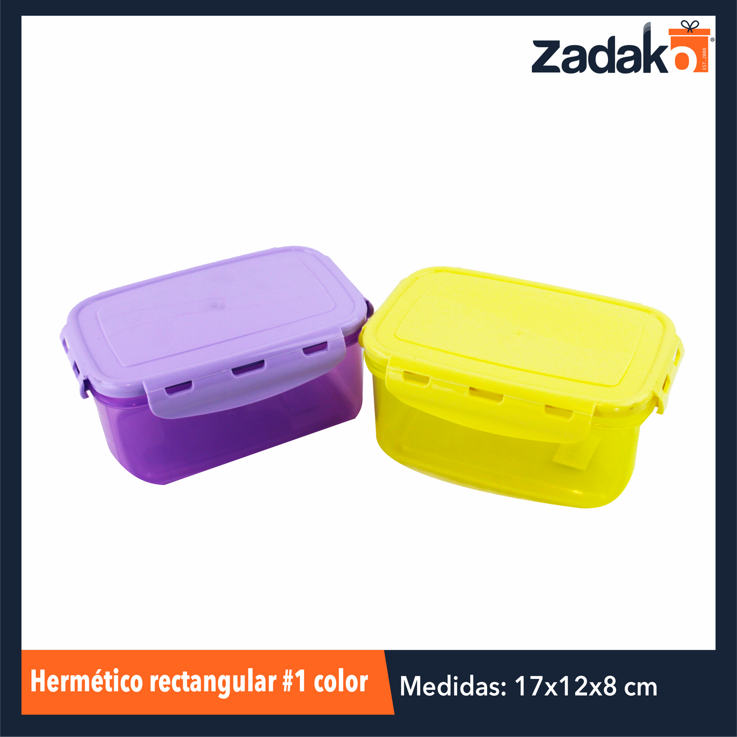 MX-342 HERMETICO RECTANGULAR #1 COLOR, CON 1 PZ O CAJA CON 21 PZS