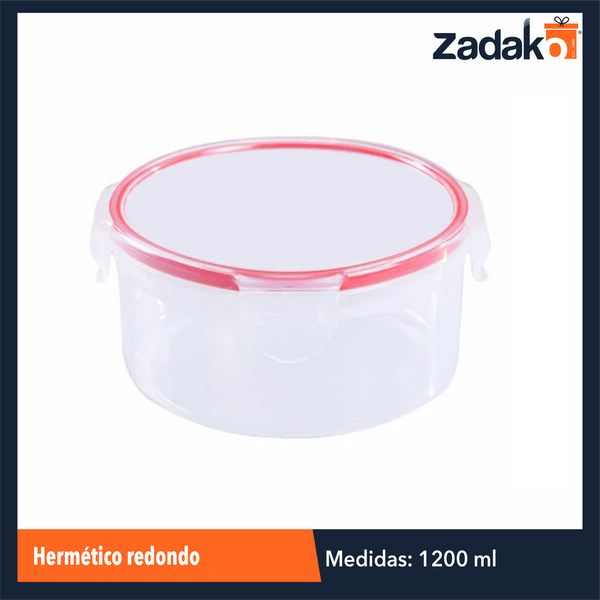 MX-346 HERMETICO REDONDO 1200 ML, CON 1 PZ O CAJA CON 15 PZS