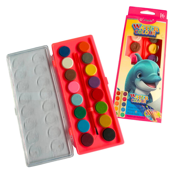 N-GPMX-823  UG-2003-2 ACUARELA 16 COLORES 25x9CM CON 1 PZ O CAJA CON 144 PZS