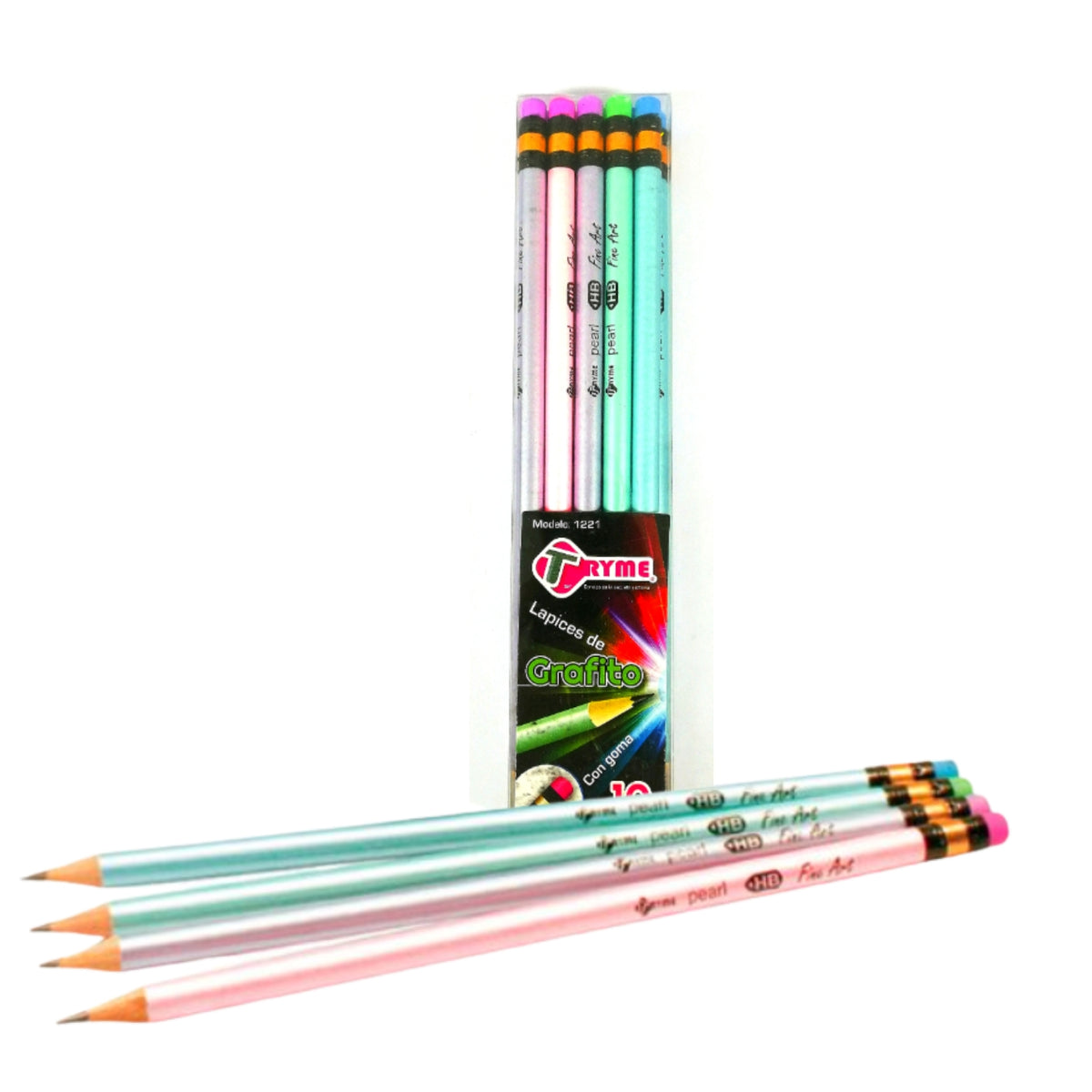 N-GPMX-977  1221-10P LAPIZ DE GRAFITO NACARADO CON 10 PZS CON 1 PQ O CAJA CON 96 PQTS