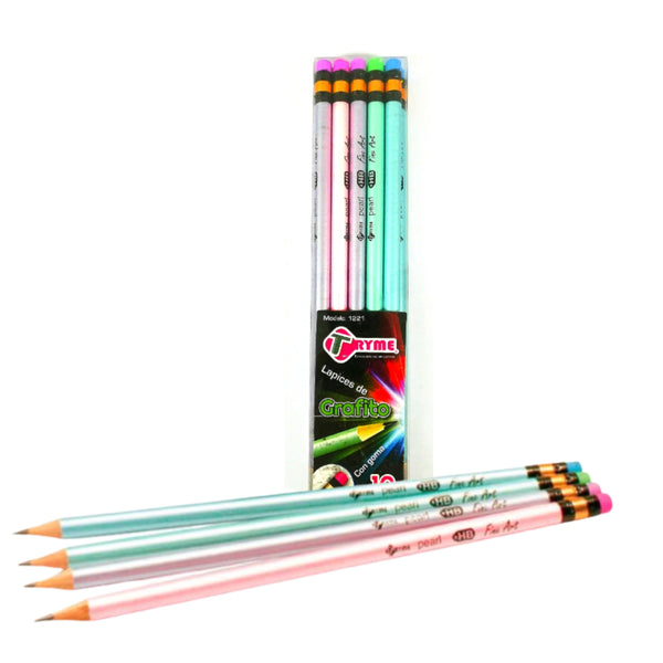 N-GPMX-977  1221-10P LAPIZ DE GRAFITO NACARADO CON 10 PZS CON 1 PQ O CAJA CON 96 PQTS
