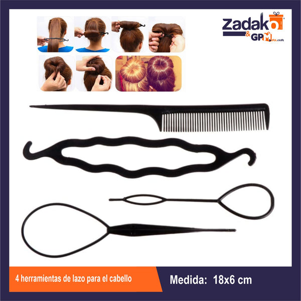 PN-0021 4 HERRAMIENTAS DE LAZO PARA EL CABELLO CON 12 PZS O CAJA CON 100 PQTS