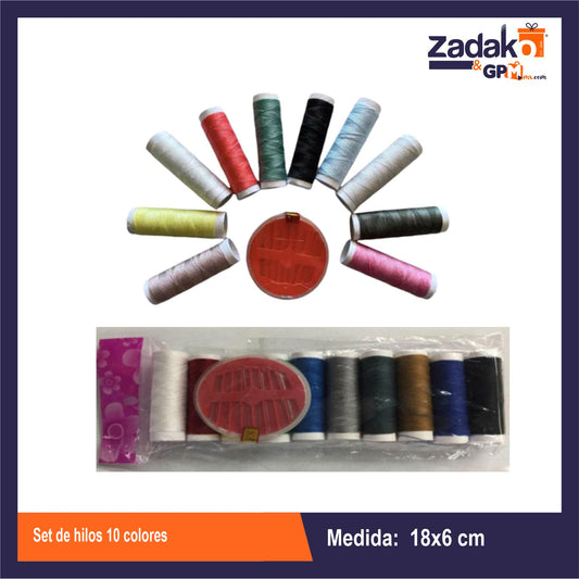 PN-0024 SET DE HILOS 10 COLORES CON 12 PZS O CAJA CON 40 PQTS