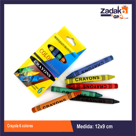 PN-0048 CRAYOLA 6 COLORES CON 1 PZ O CAJA CON 960 PZS