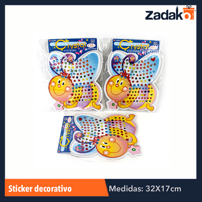 ZP-0142 STICKER DECORATIVO, CON 1 PZ O CAJA CON 720 PZS