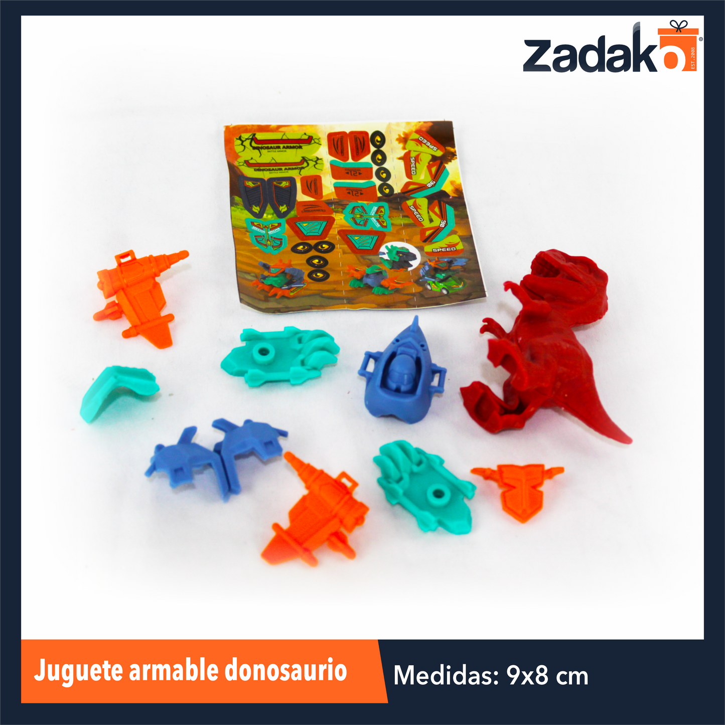 TG-3597-16 JUGUETE ARMABLE DONOSAURIO, CON 16 PZS, O CAJA CON 36 PQTS