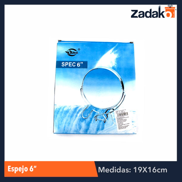 ZB-0036 ESPEJO 6 PULGADAS CON 1 PZ O CAJA CON 96 PZS
