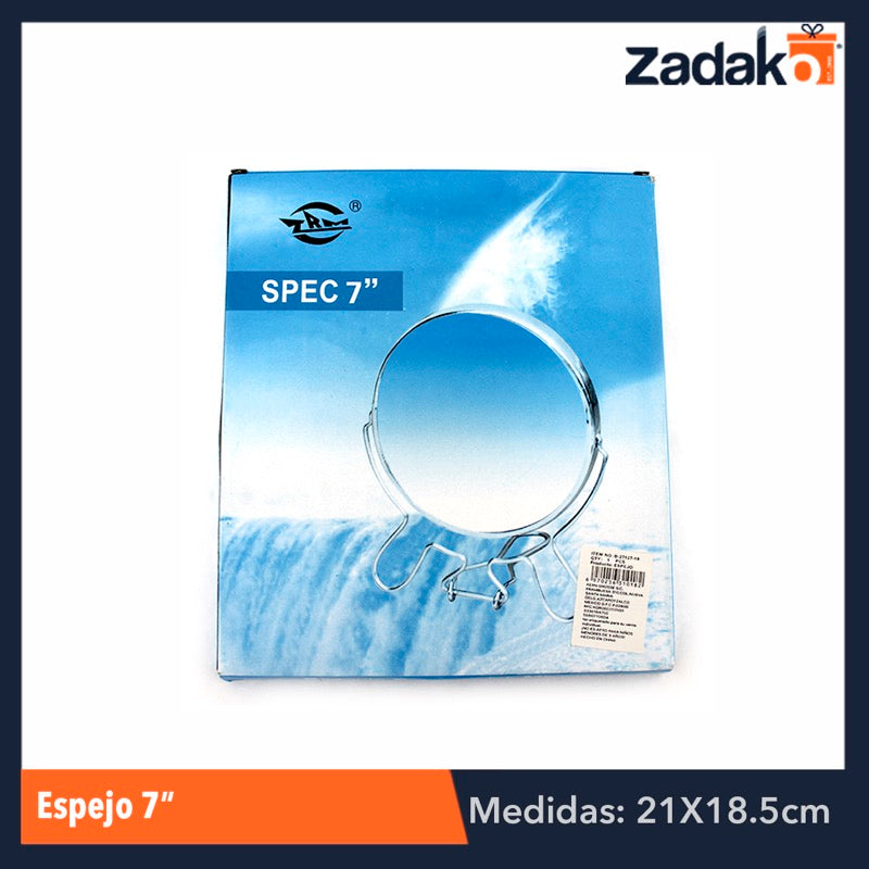 ZB-0037 ESPEJO 7", CON 1 PZ O CAJA CON 72 PZS