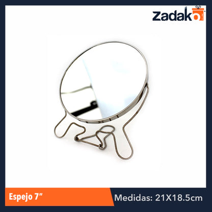 ZB-0037 ESPEJO DE 7 PULGADAS, CON 1 PZ O CAJA CON 72 PZS