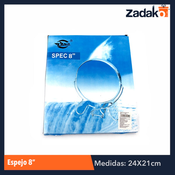 ZB-0038 ESPEJO 8 PULGADAS CON 1 PZ O CAJA CON 72 PZS