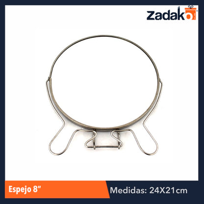 ZB-0038 ESPEJO 8 PULGADAS CON 1 PZ O CAJA CON 72 PZS