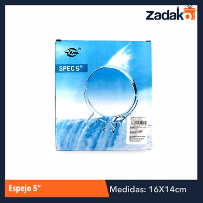 ZB-0039 ESPEJO 5 PULGADAS, CON 1 PZ O CAJA CON 120 PZS