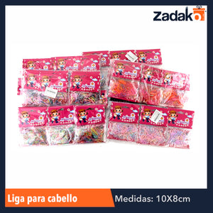 ZB-0045 LIGA PARA CABELLO, CON 12 PZS, O CAJA CON 300 PQTS