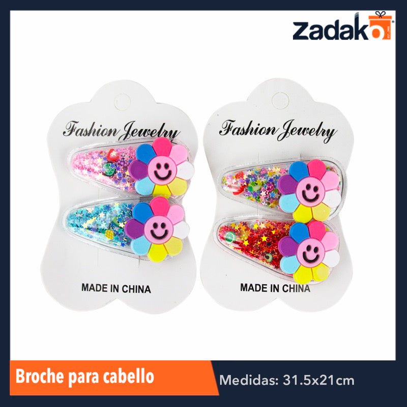 ZB-0244 BROCHE PARA CABELLO, CON 12 PZS, O CAJA CON 200 PQTS