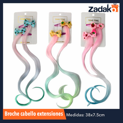 ZB-259 BROCHE PARA CABELLO CON EXTENSIONES, CON 1 PZ O CAJA CON 600 PZS