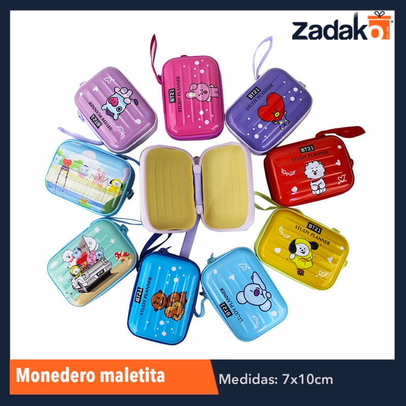 ZJ-1069 MONEDERO MALETITA, CON 12 PZS O CAJA CON 40 PQTS