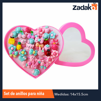 ZJ-0659 SET ANILLOS PARA NIÑA, CON 1 PZ O CAJA CON 160 PZS