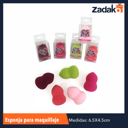 ZB-0023 ESPONJA PARA MAQUILLAJE, CON 1 PZ O CAJA CON 600 PZS