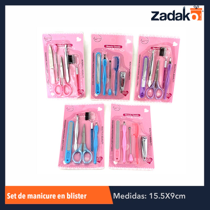 ZB-0088 / ZB-0340 SET DE MANICURE EN BLISTER, CON 1 PZ O CAJA CON 1200 PZS