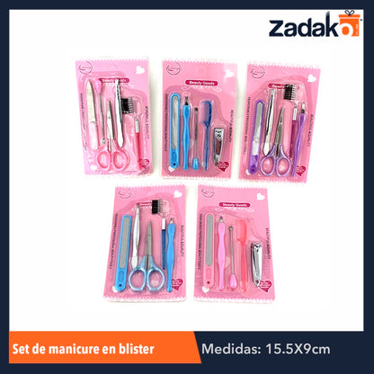 ZB-0088 ZB-0340 SET DE MANICURE EN BLISTER, CON 1 PZ O CAJA CON 1200 PZS
