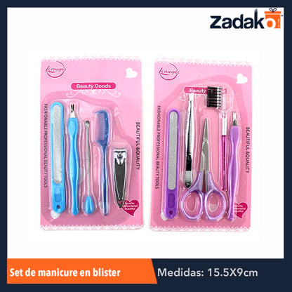 ZB-0088 ZB-0340 SET DE MANICURE EN BLISTER, CON 1 PZ O CAJA CON 1200 PZS