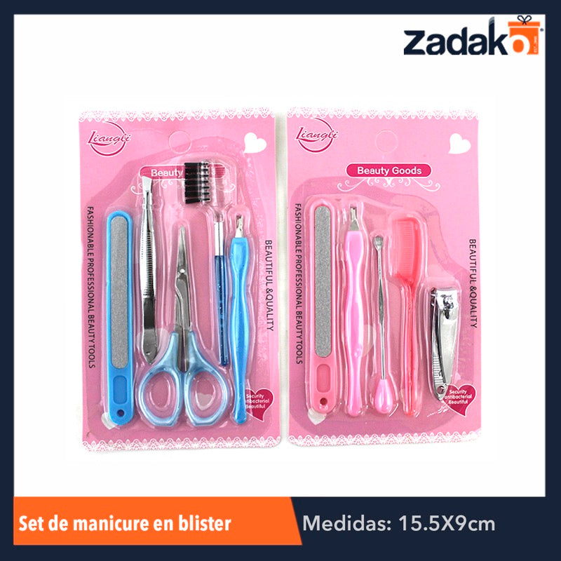 ZB-0088 / ZB-0340 SET DE MANICURE EN BLISTER, CON 1 PZ O CAJA CON 1200 PZS